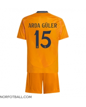 Billige Fotballdrakt Real Madrid Arda Guler #15 Replika Bortedraktsett Barn 2024-25 Kortermet (med bukser)